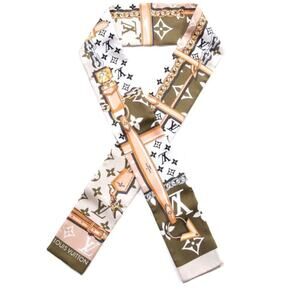 Louis Vuitton  Silk Monogram Giant Confidential Bandeau Kaki*47" long